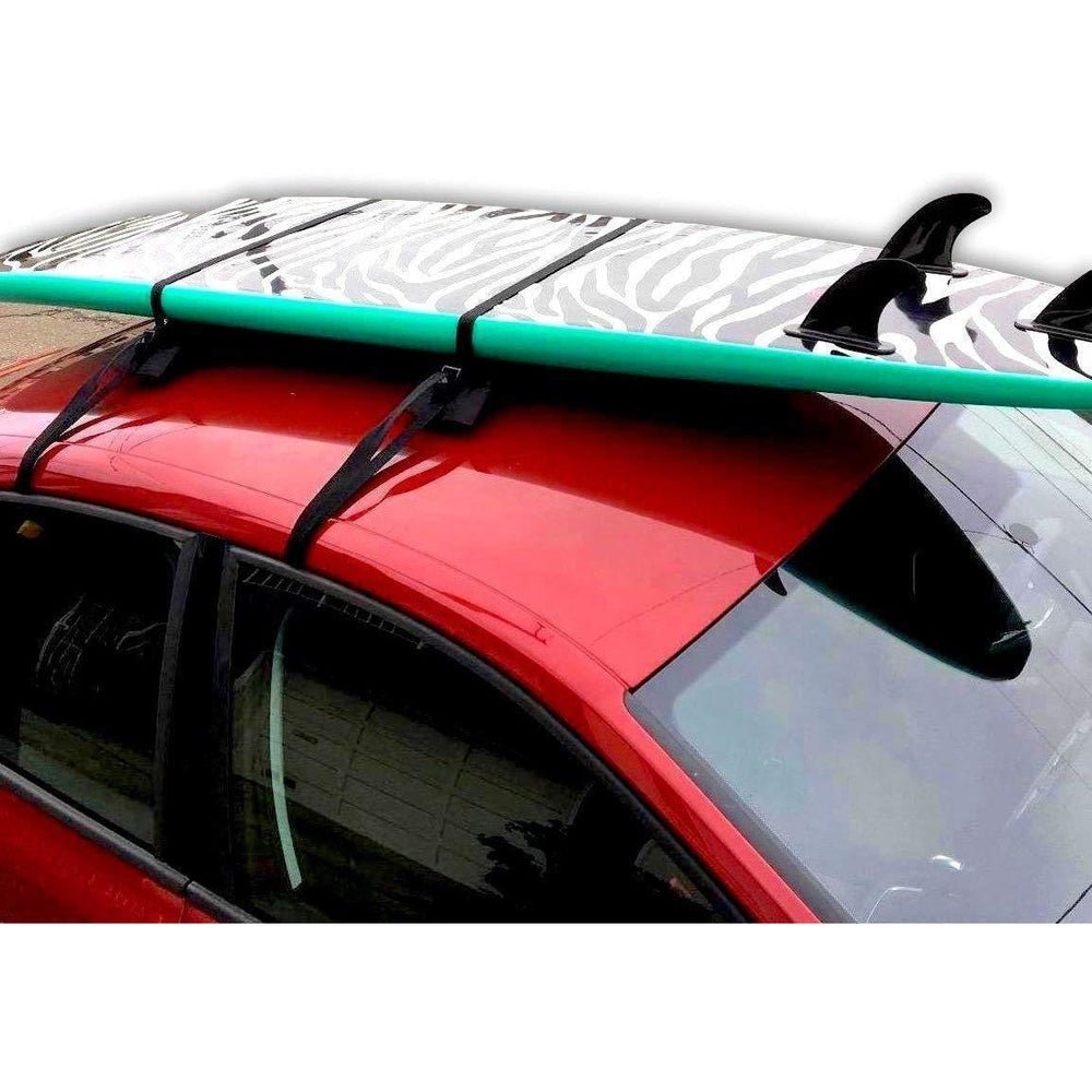 DORSAL Universal Surfboard Car Roof Wrap Rack Padded System (Holds Up to 3 Boards) Fits Any Car, Neoprene Buckle Covers Prevent Damage - Pack of 2 - Angler's Pro Tackle & Outdoors