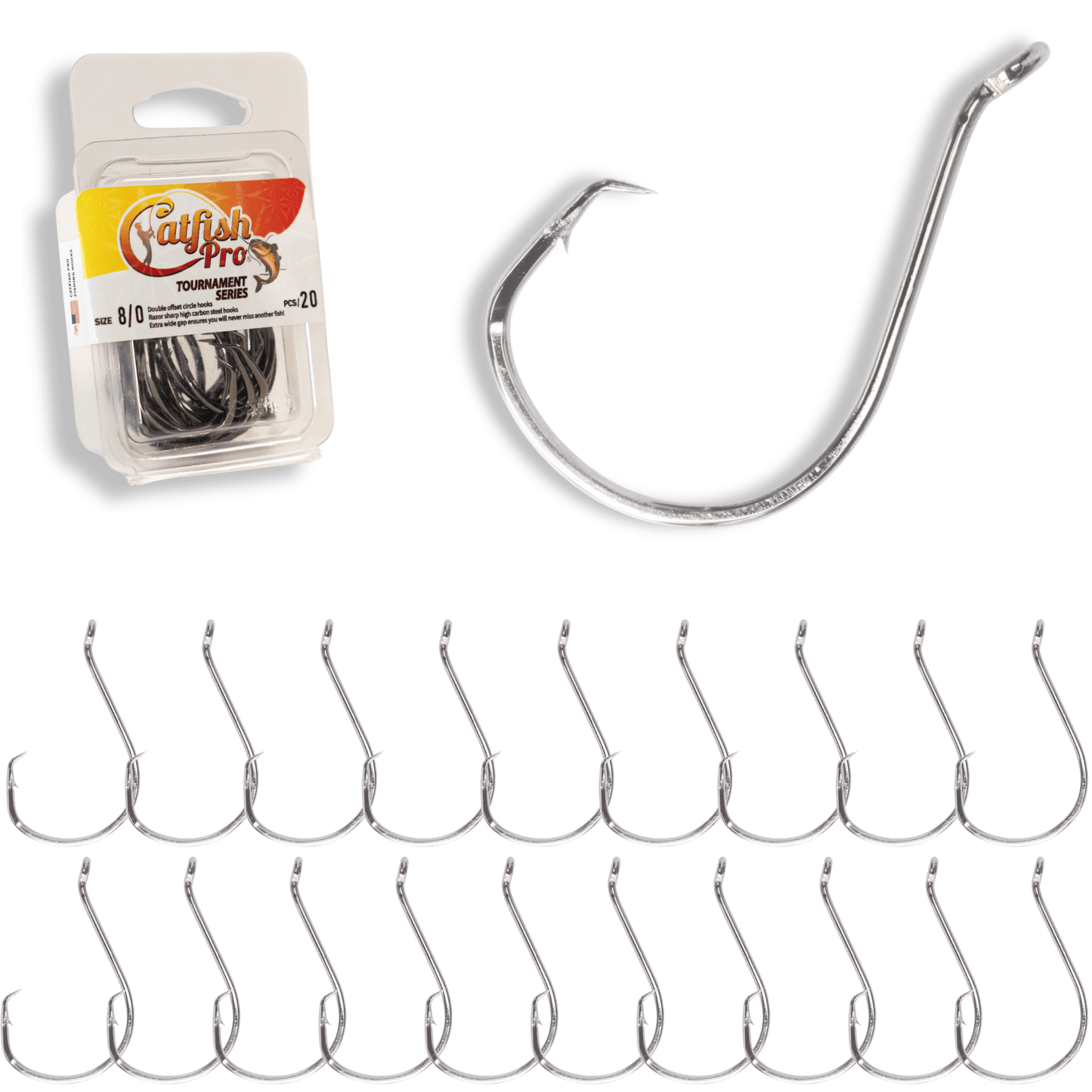 Catfish Pro Double Offset Circle Hooks 8/0 - Value Pack