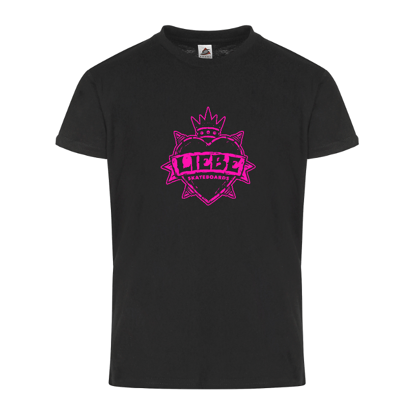 Liebe Punk Heart T-Shirt - Black and Pink