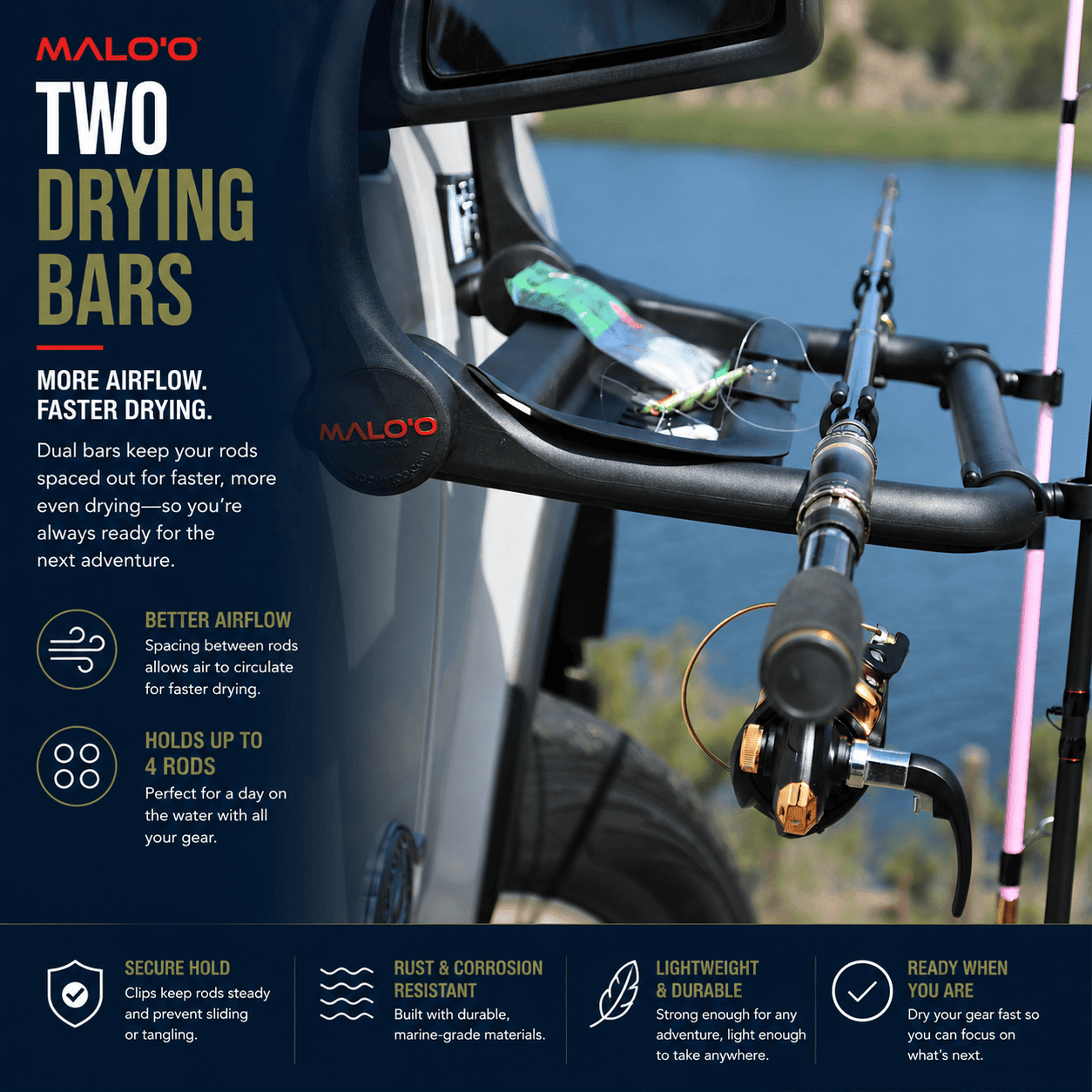 Malo'o DryRack Fishing Rod Holder
