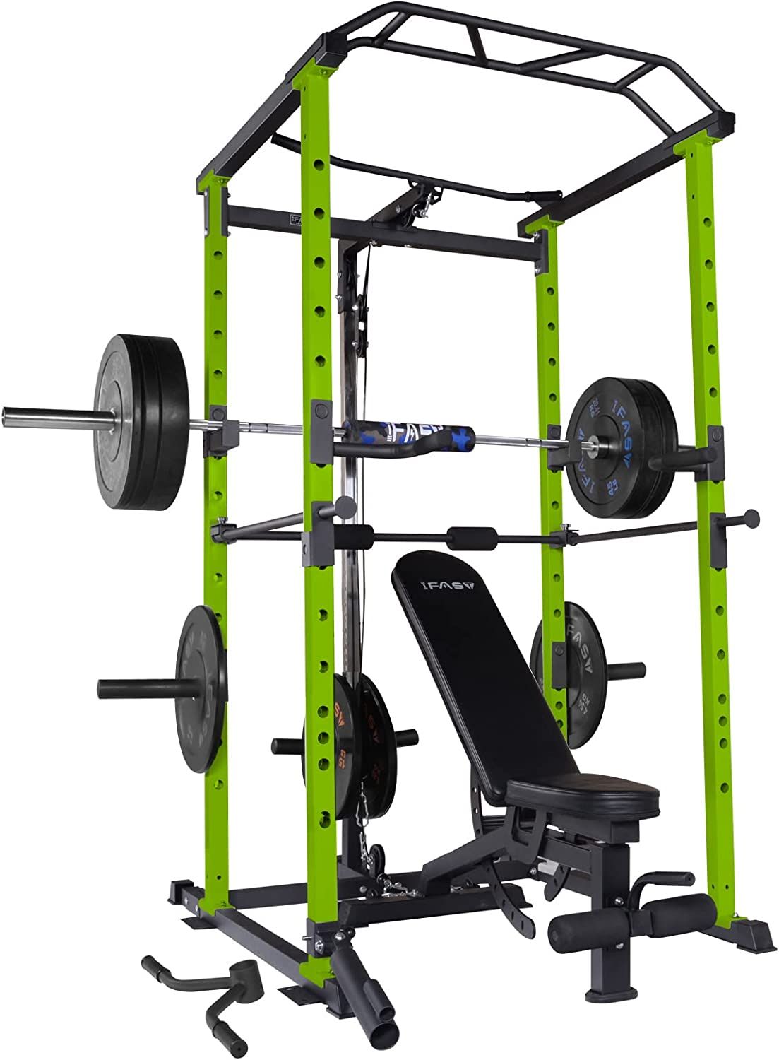 Core Sports & Fitness 210lb Green Home Gym Set Multi-functional Power Cage