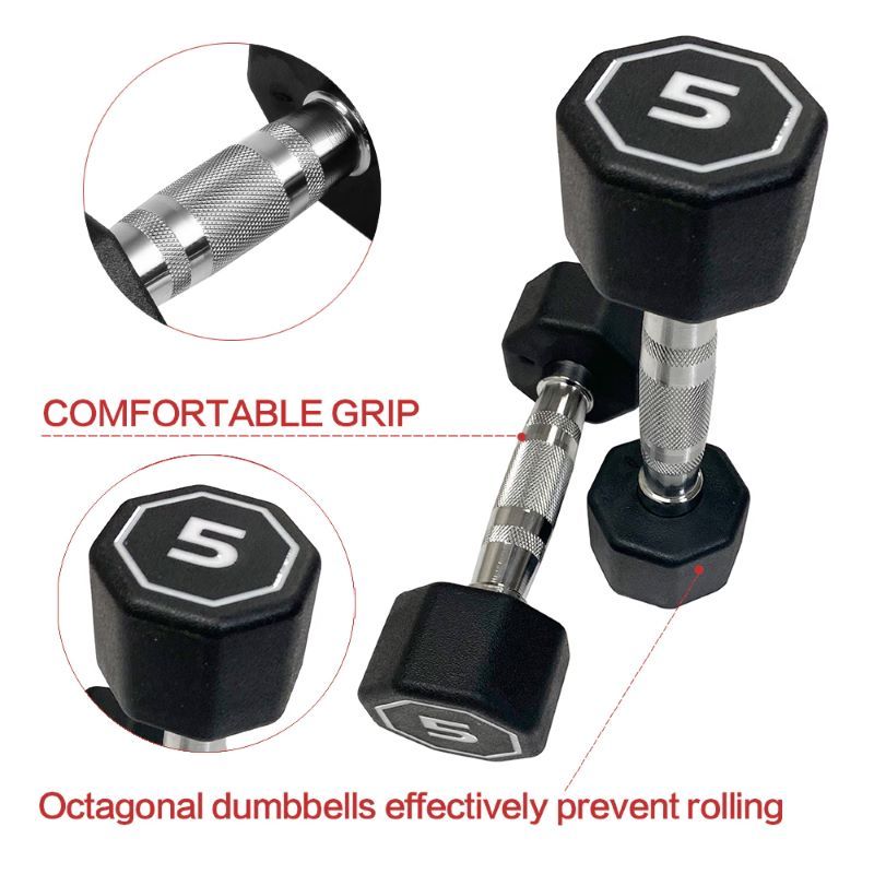 Core Sports & Fitness Octagon Dumbbell for Commercial & Household Fitness Usage