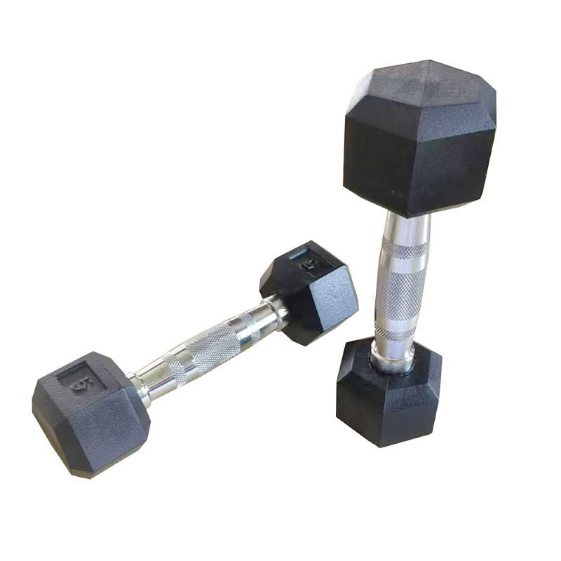 Core Sports & Fitness HDRS Rubber Coated Dumbbell with Contoured Chrome Handle