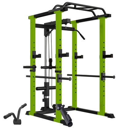 Core Sports & Fitness 210lb Green Home Gym Set Multi-functional Power Cage