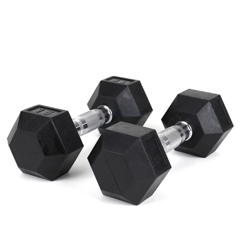 Core Sports & Fitness HDRS Rubber Coated Dumbbell with Contoured Chrome Handle