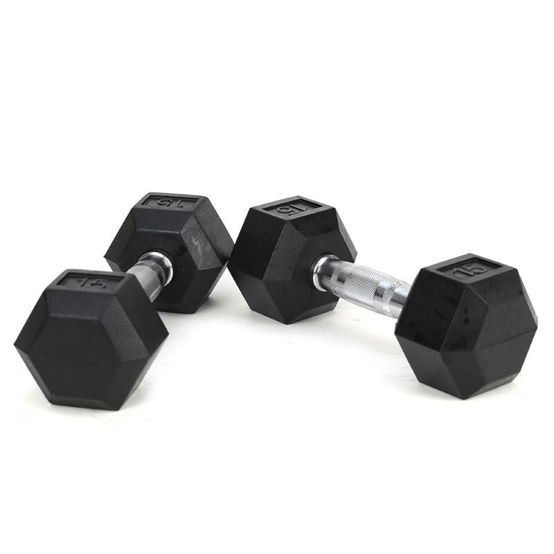 Core Sports & Fitness HDRS Rubber Coated Dumbbell with Contoured Chrome Handle