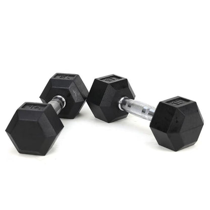 Core Sports & Fitness HDRS Rubber Coated Dumbbell with Contoured Chrome Handle