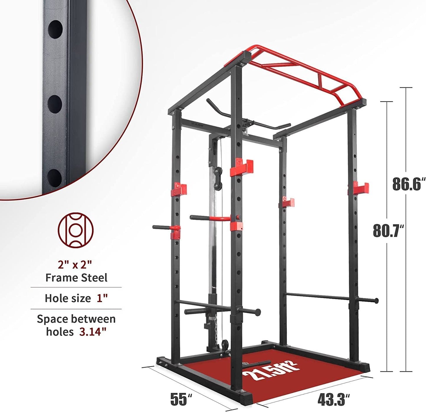 Core Sports & Fitness 1000 lbs. capacity Multi-functional Power Cage