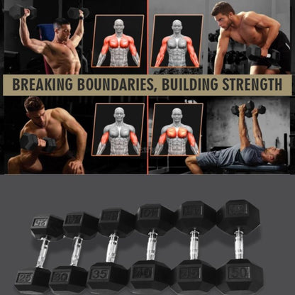 Core Sports & Fitness HDRS Rubber Coated Dumbbell with Contoured Chrome Handle