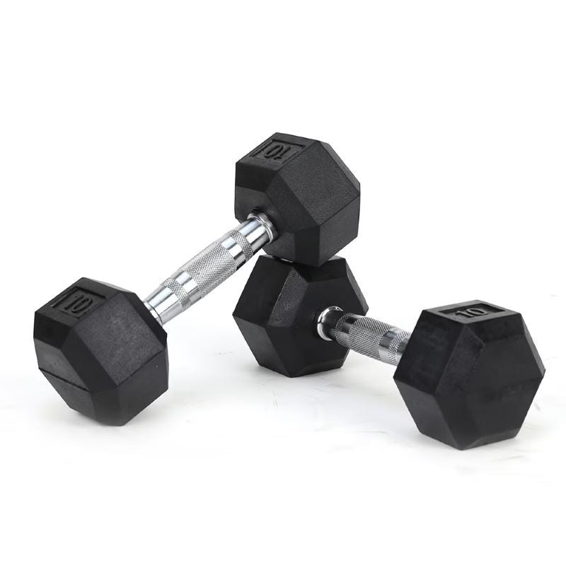 Core Sports & Fitness HDRS Rubber Coated Dumbbell with Contoured Chrome Handle