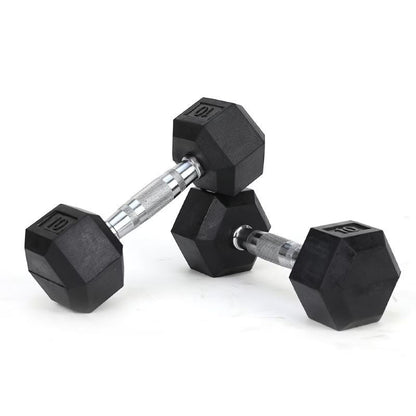 Core Sports & Fitness HDRS Rubber Coated Dumbbell with Contoured Chrome Handle