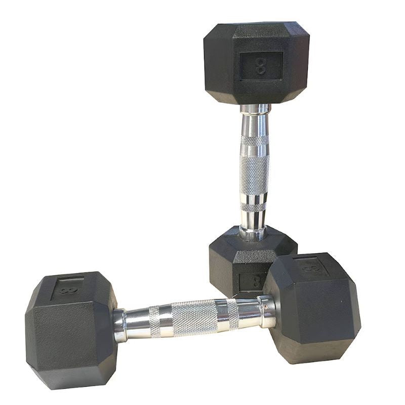 Core Sports & Fitness HDRS Rubber Coated Dumbbell with Contoured Chrome Handle