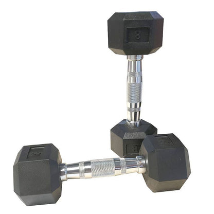 Core Sports & Fitness HDRS Rubber Coated Dumbbell with Contoured Chrome Handle