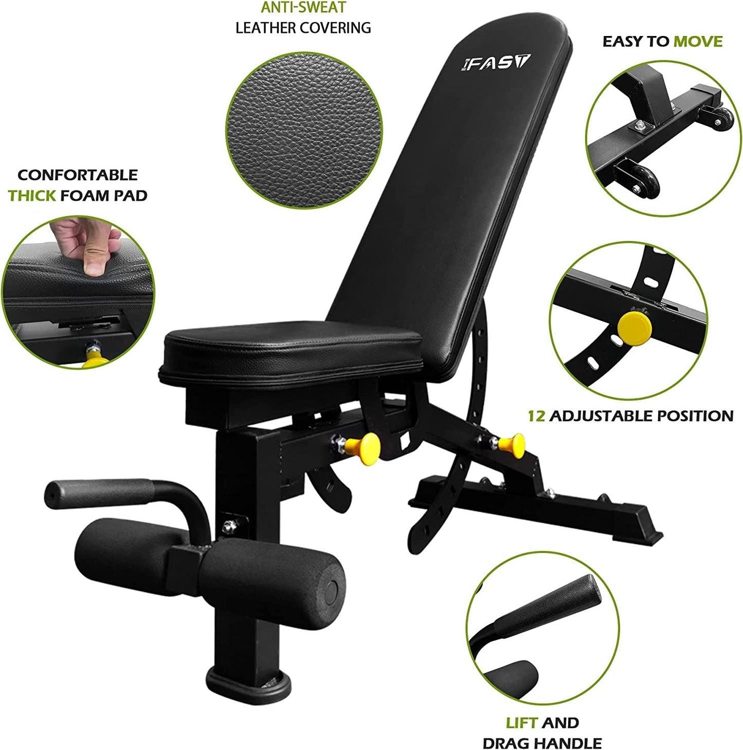 Core Sports & Fitness 210lb Green Home Gym Set Multi-functional Power Cage