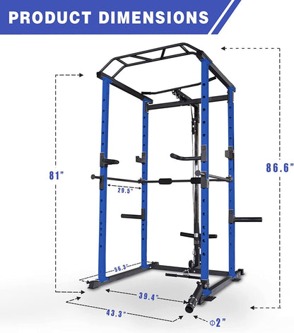 Core Sports & Fitness 1000 lbs. capacity Blue Multi-functional Power Cage