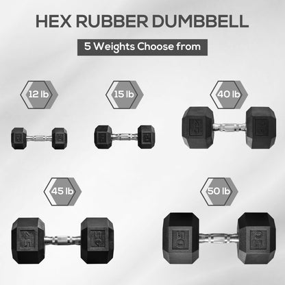 Core Sports & Fitness Soozier 2 x 15lbs Hex Dumbbell Set
