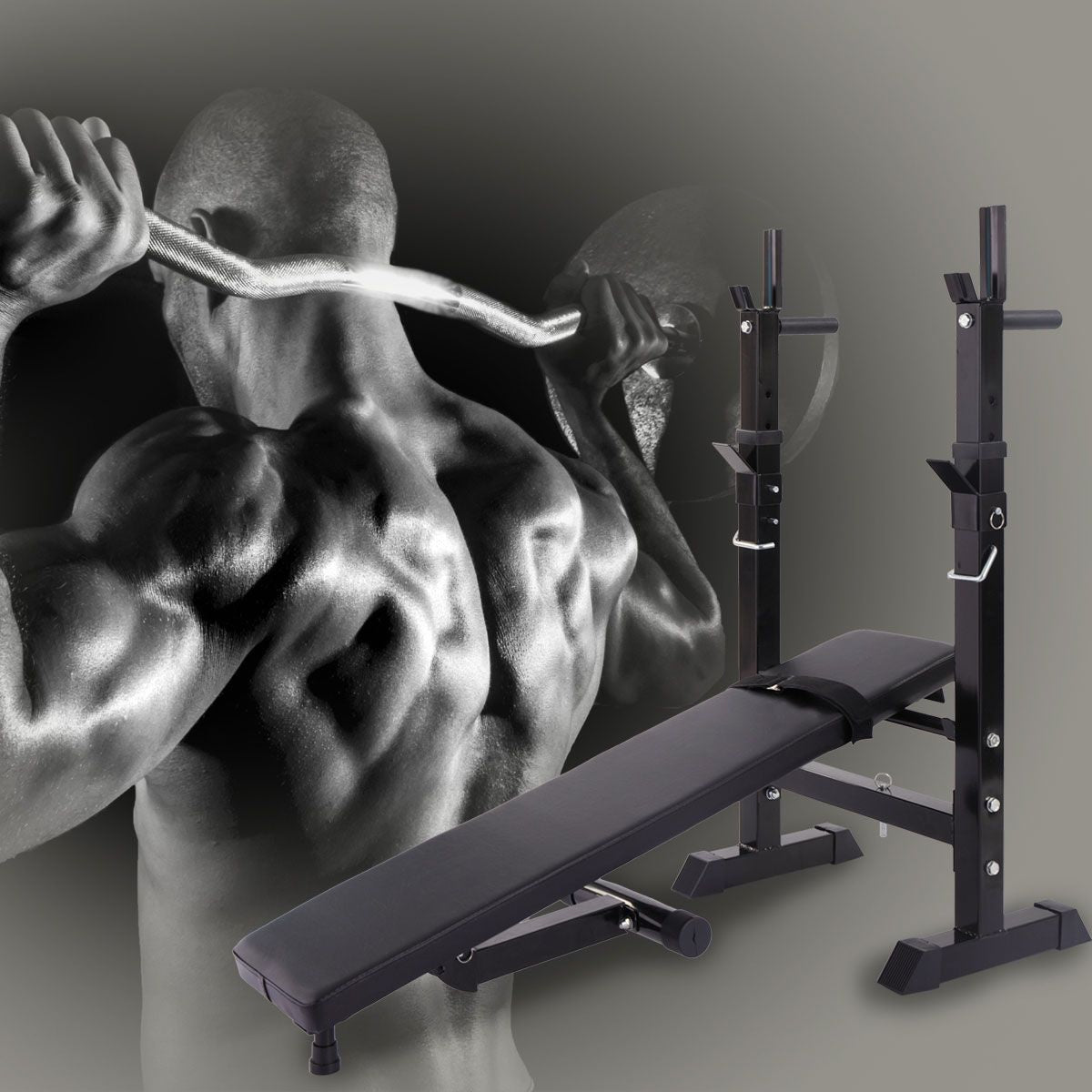 Core Sports & Fitness Workout Bench with Squat Rack