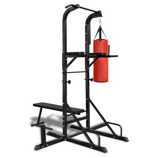 Core Sports & Fitness Power Tower with Sit-up Bench and Boxing Bag