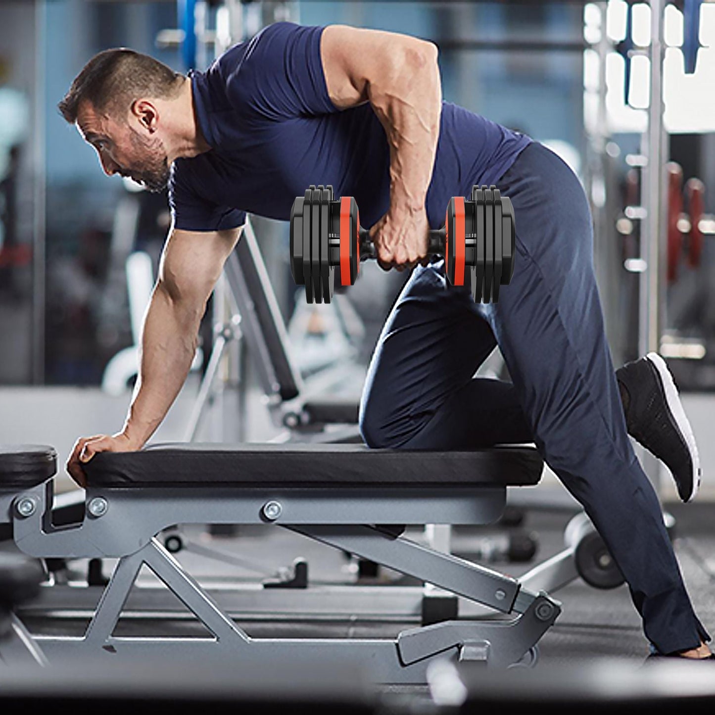 Core Sports & Fitness 55LB 5 in 1 Single Adjustable Dumbbell