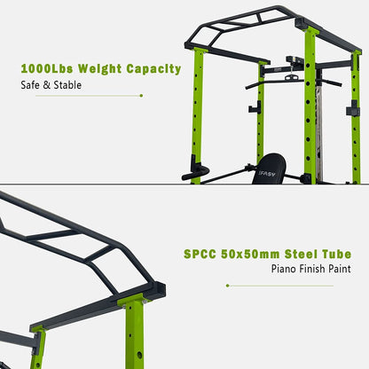 Core Sports & Fitness 1000 lbs. capacity Green Multi-functional Power Cage