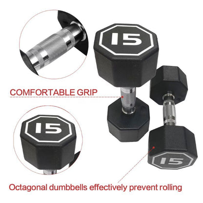 Core Sports & Fitness Octagon Dumbbell for Commercial & Household Fitness Usage