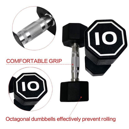 Core Sports & Fitness Octagon Dumbbell for Commercial & Household Fitness Usage