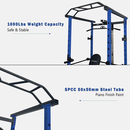 Core Sports & Fitness 1000 lbs. capacity Blue Multi-functional Power Cage