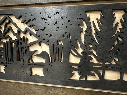 Bellewood Designs - Wood Gun Cabinet Ducks On A Pond Wall Decoration - Hidden Gun Safe To Securely Store Your Gun In Plain Sight by Bellewood Designs