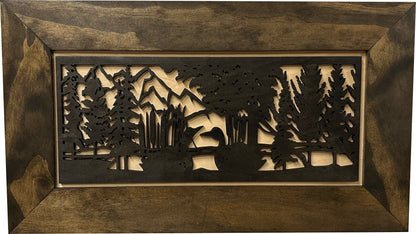 Bellewood Designs - Wood Gun Cabinet Ducks On A Pond Wall Decoration - Hidden Gun Safe To Securely Store Your Gun In Plain Sight by Bellewood Designs