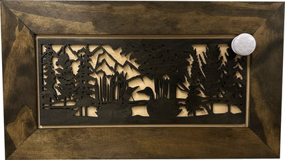 Bellewood Designs - Wood Gun Cabinet Ducks On A Pond Wall Decoration - Hidden Gun Safe To Securely Store Your Gun In Plain Sight by Bellewood Designs