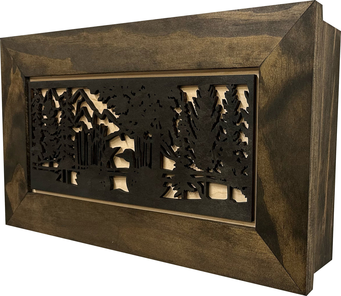 Bellewood Designs - Wood Gun Cabinet Ducks On A Pond Wall Decoration - Hidden Gun Safe To Securely Store Your Gun In Plain Sight by Bellewood Designs