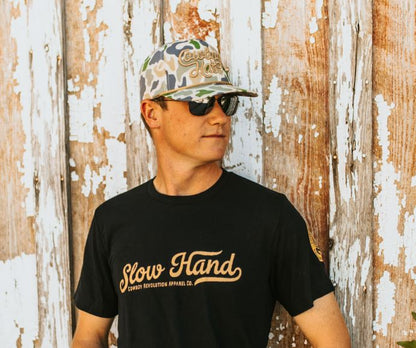 Cowboy Revolution Duck Camo Script “Cowboy Hat” - 5-panel Trucker Hat