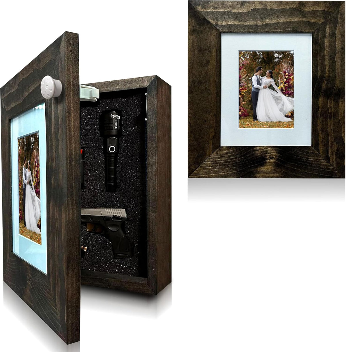 Bellewood Designs - Picture Frame Hidden Gun Storage Cabinet Home Decor