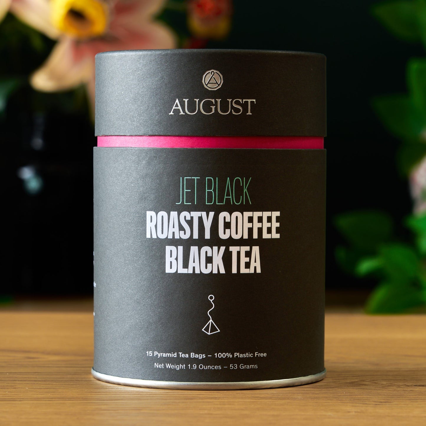 August Uncommon Tea Jet Black - Roasty Coffee Black Tea - 15 Tea Bags