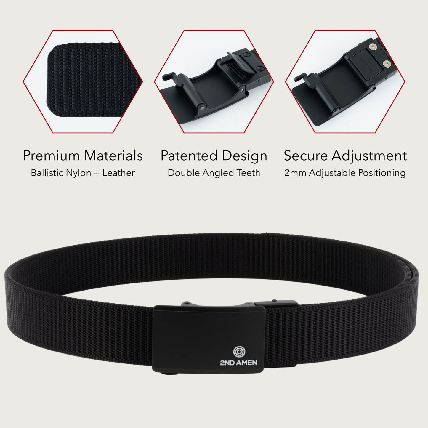 2ND AMEN Hero 1.0 EDC Belt 1.38" Width For Everyday Carry