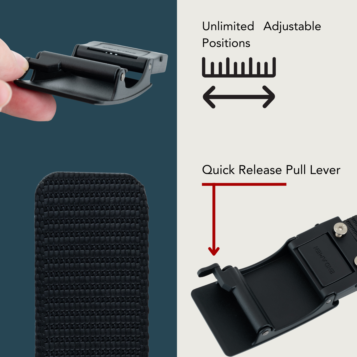 2ND AMEN Hero 1.0 EDC Belt 1.5" Width Ballistic Nylon for Everyday Carry
