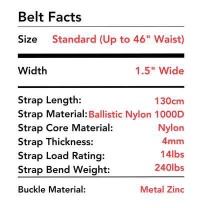 2ND AMEN Hero 1.0 EDC Belt 1.5" Width Ballistic Nylon for Everyday Carry