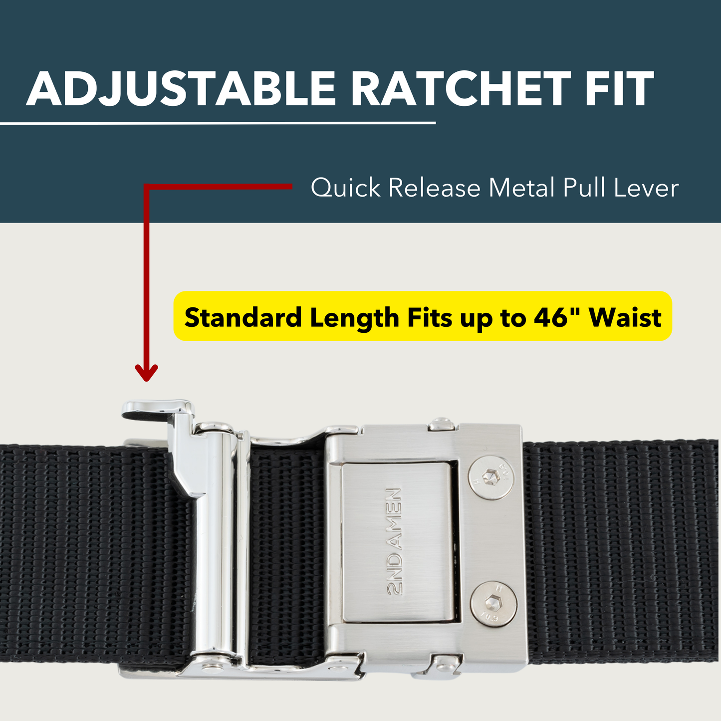 2ND AMEN OS 1911 1.0 EDC Belt 1.5" Width Ballistic Nylon for Everyday Carry
