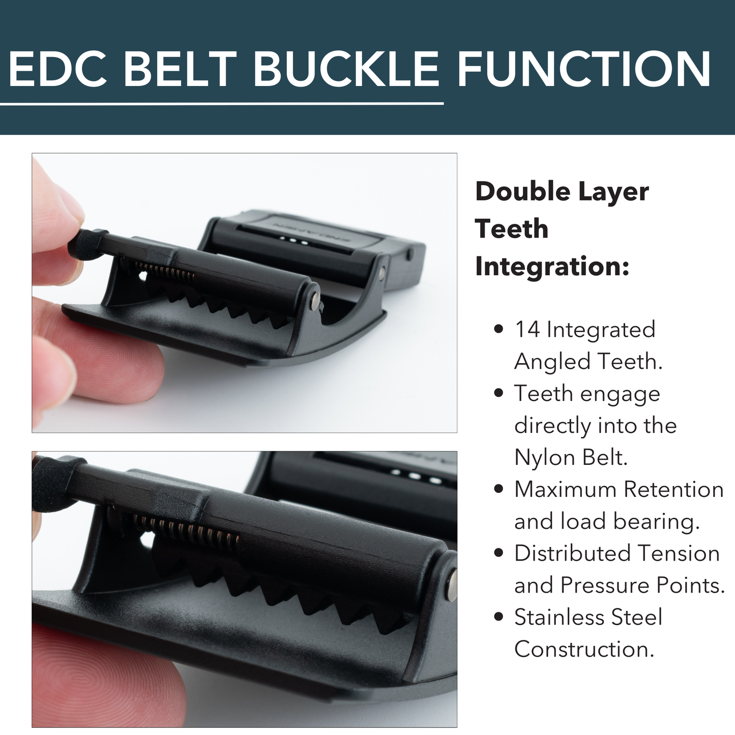 2ND AMEN OPS 1.0 EDC Belt 1.5" Width Ballistic Nylon for Everyday Carry