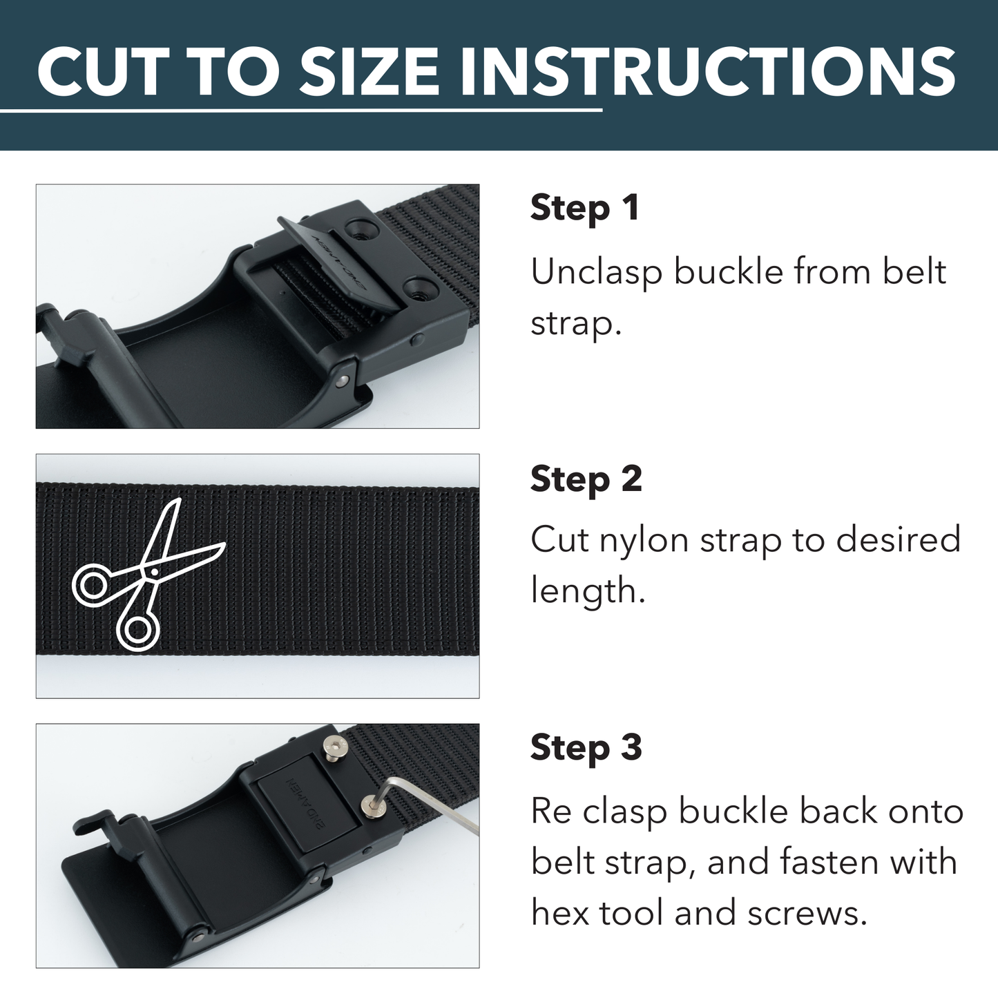 2ND AMEN OPS 1.0 EDC Belt 1.5" Width Ballistic Nylon for Everyday Carry