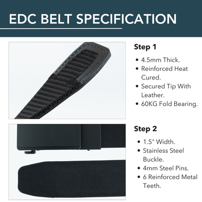 2ND AMEN OPS 1.0 EDC Belt 1.5" Width Ballistic Nylon for Everyday Carry