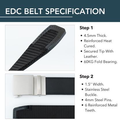 2ND AMEN Stealth Leather EDC Belt for Everyday Carry