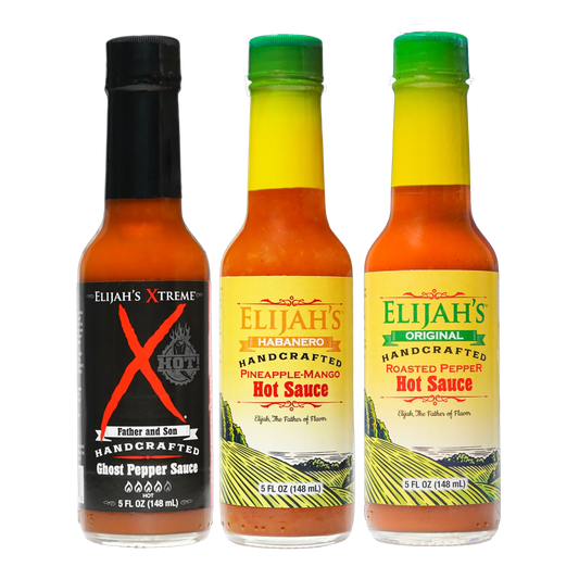 Elijah's Xtreme Mild & Hot Trio Hot Sauce Set