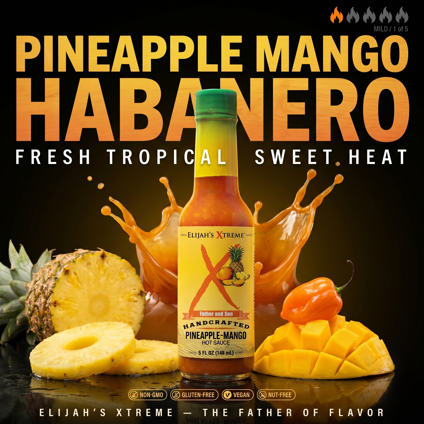 Elijah's Xtreme  Pineapple-Mango Habanero Hot Sauce