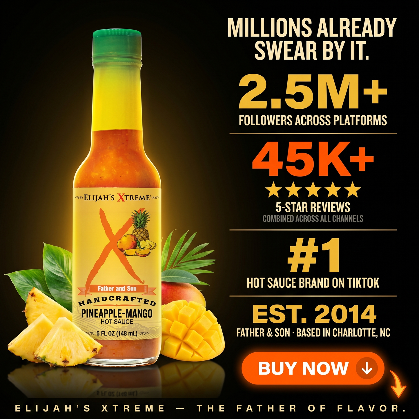 Elijah's Xtreme  Pineapple-Mango Habanero Hot Sauce