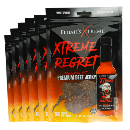Elijah's Xtreme Regret Spicy Beef Jerky - 6 bags (1lb)
