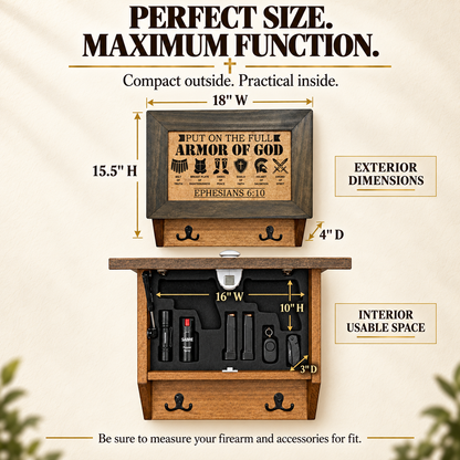 Bellewood Designs - Hidden Gun Cabinet Put On The Full Armor Of God