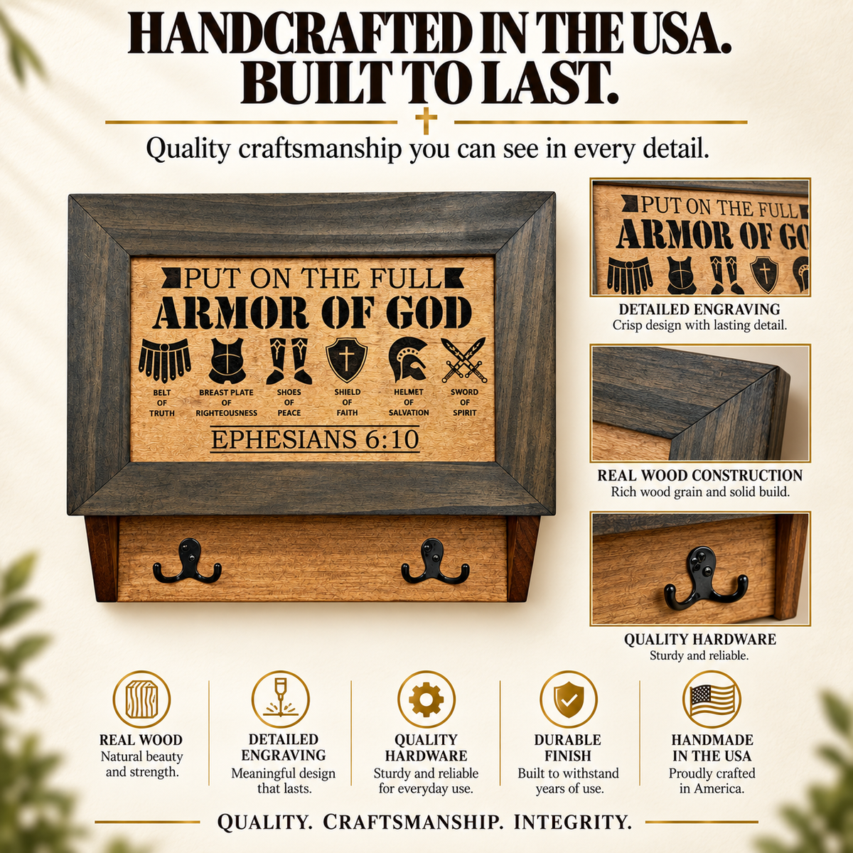 Bellewood Designs - Hidden Gun Cabinet Put On The Full Armor Of God