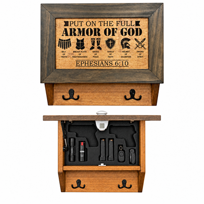 Bellewood Designs - Hidden Gun Cabinet Put On The Full Armor Of God
