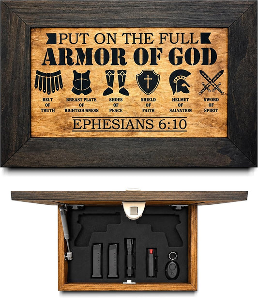 Bellewood Designs - Hidden Gun Cabinet Put On The Full Armor Of God